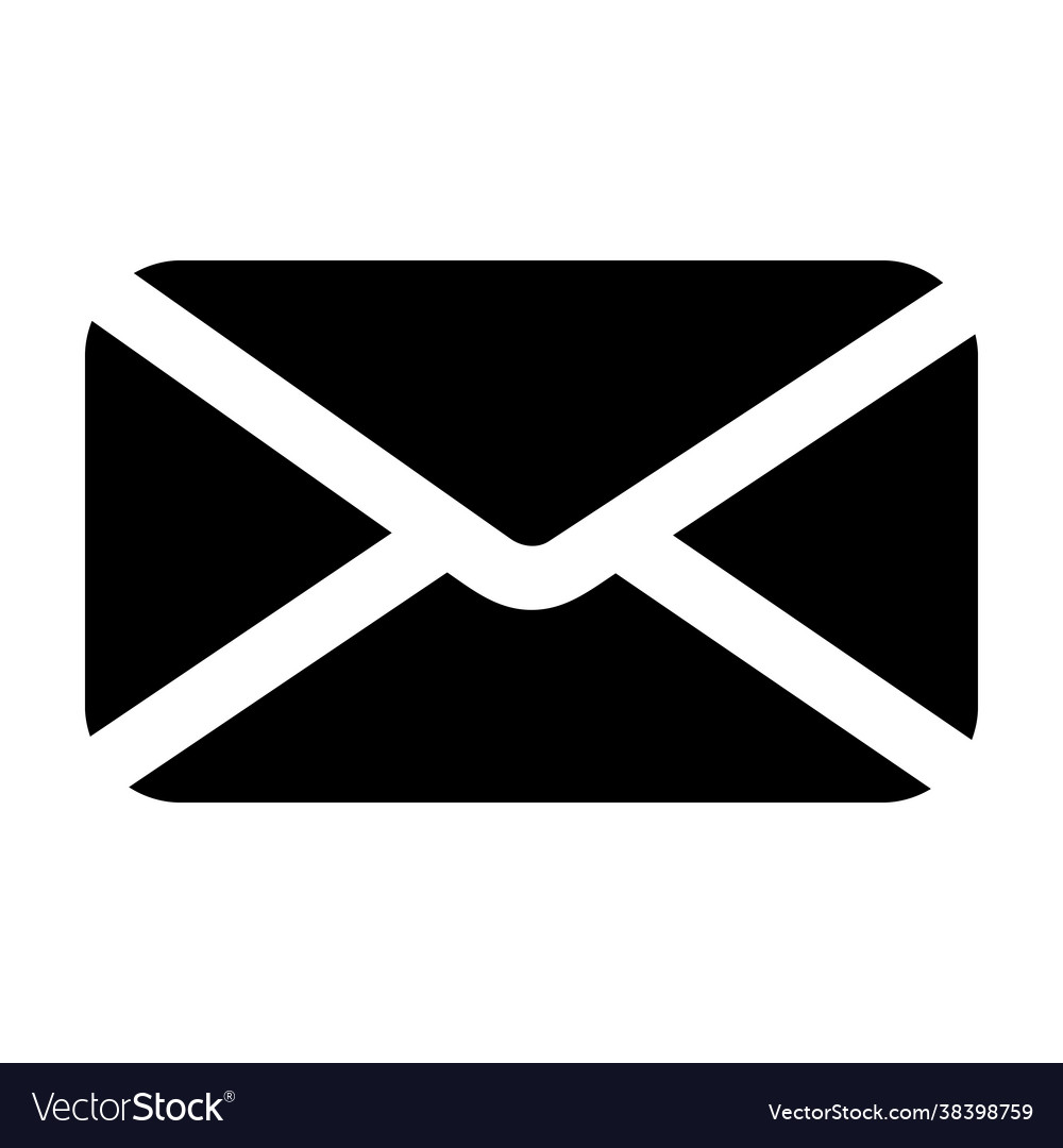 Email icon in solid style for any projects vector image Email icon in solid style for any projects