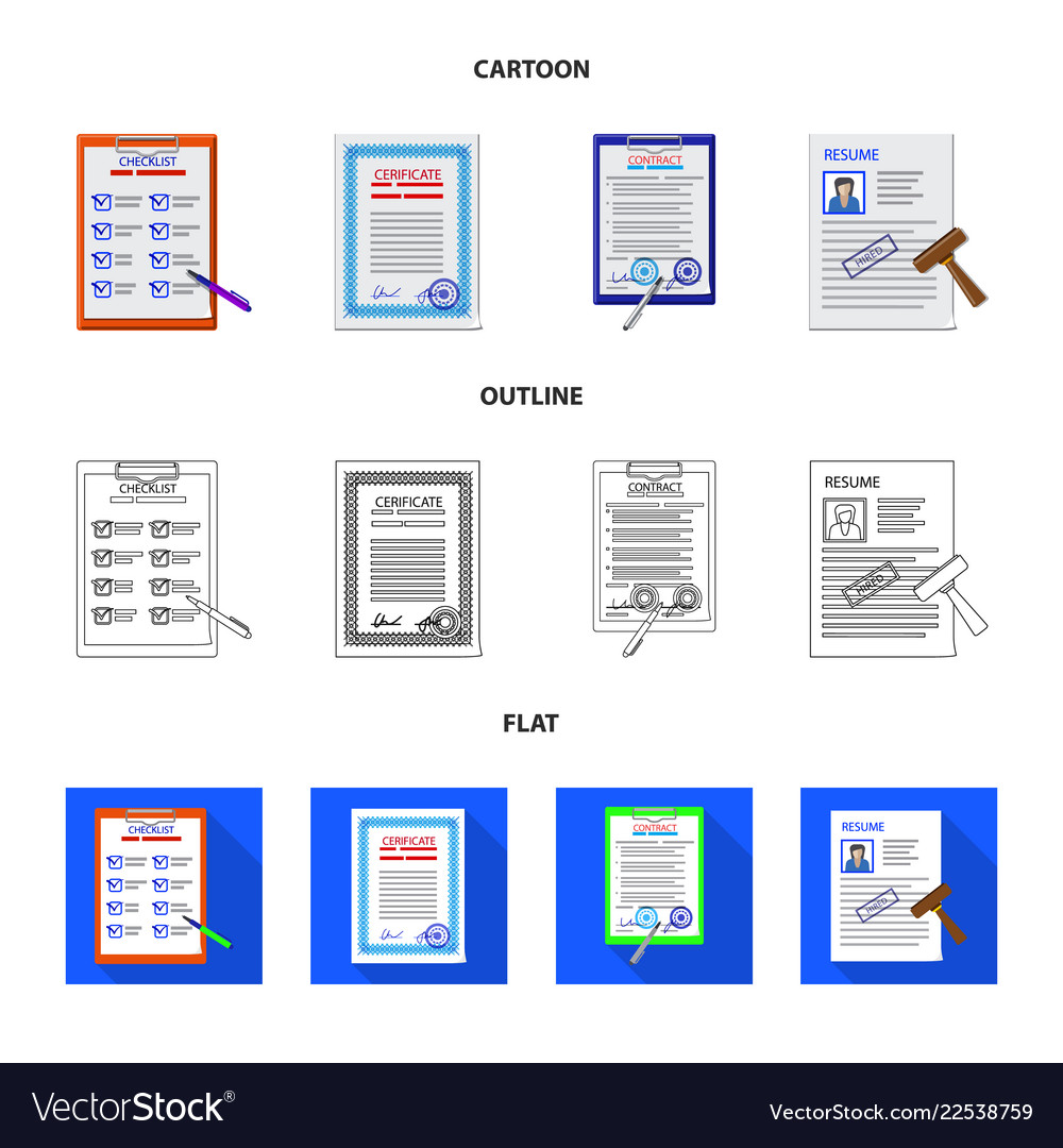 Form and document icon set vector image Form and document icon set