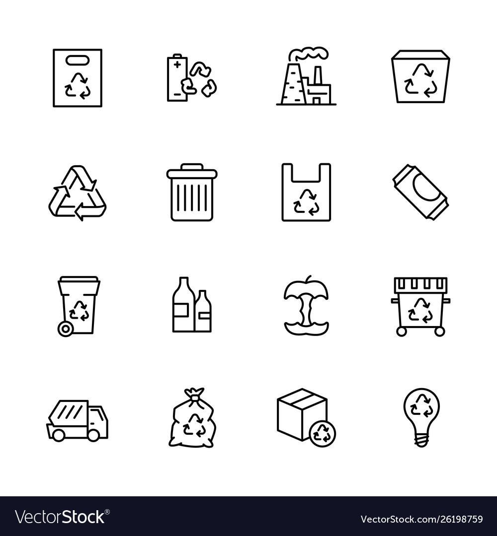 Garbage collection and waste disposal icon simple Vector Image