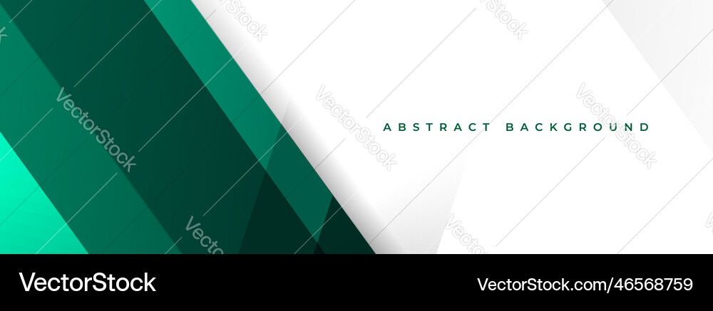 Green and white modern abstract wide banner Vector Image