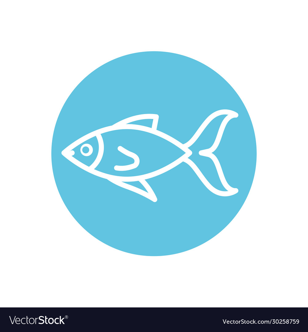 Isolated fish line block style icon design