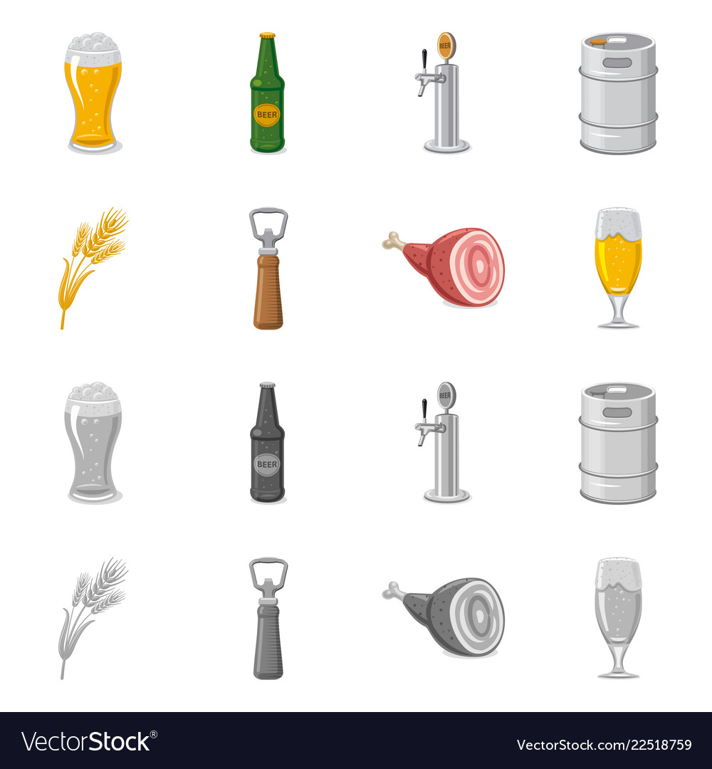 Isolated object of pub and bar sign set vector image Isolated object of pub and bar sign set