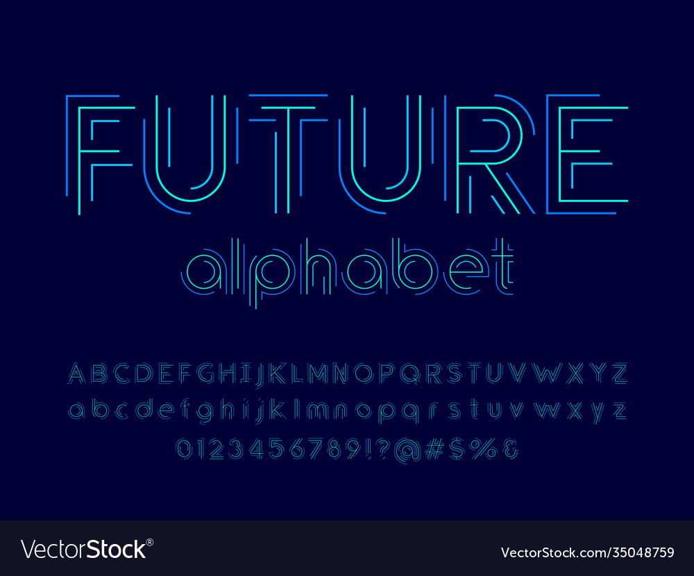 Line font Royalty Free Vector Image - VectorStock