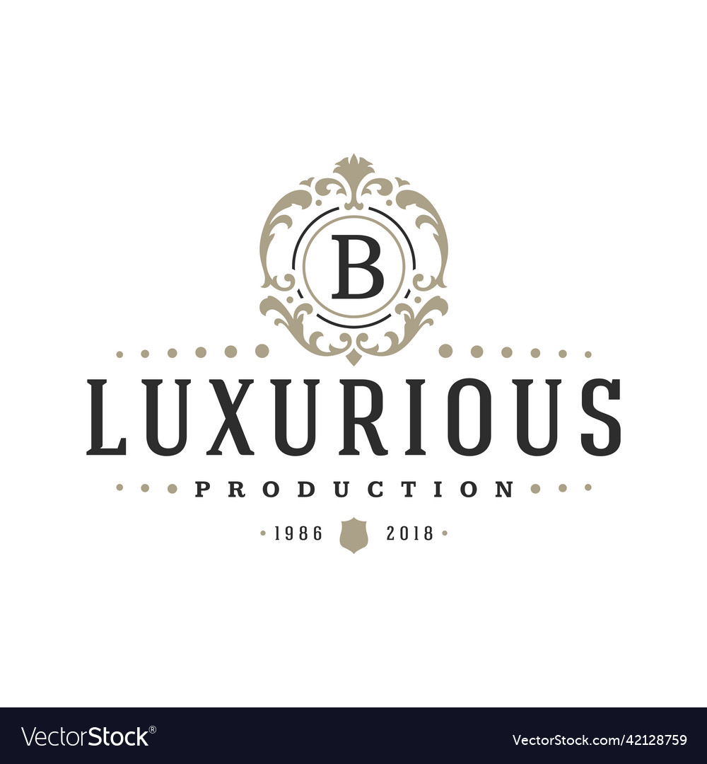 Luxury logo template object for logotype vector image Luxury logo template object for logotype