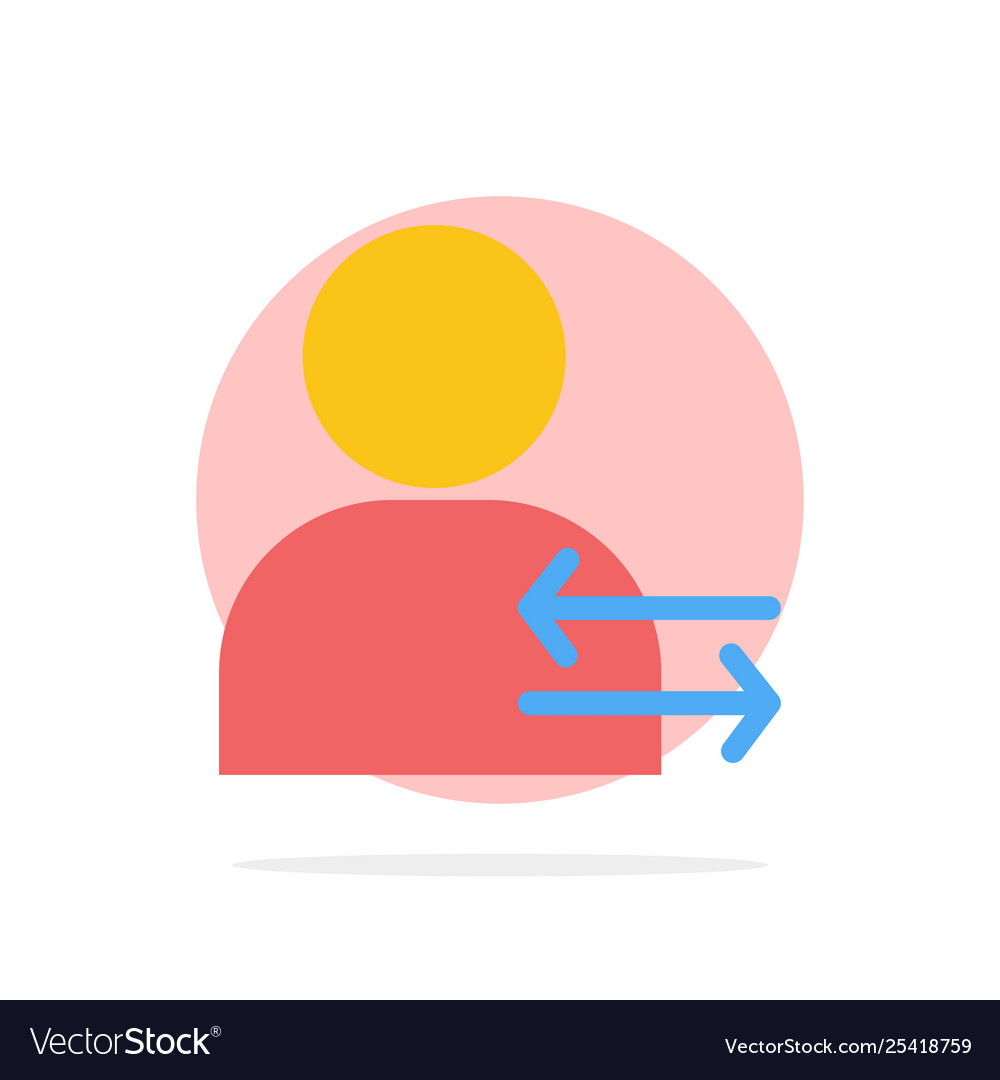 Man arrow left right abstract circle background Vector Image Man arrow left right abstract circle background