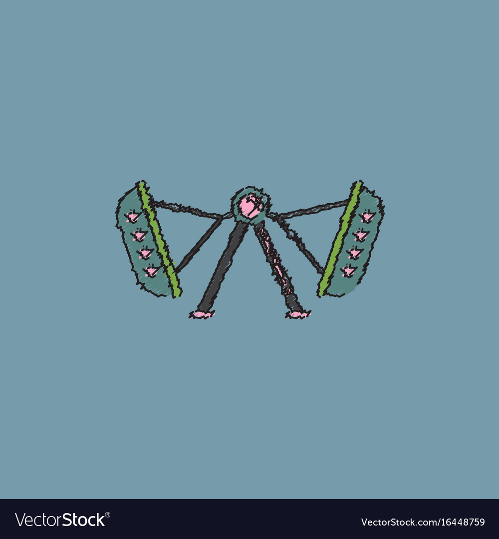 Merry-go-round icon in hatching style