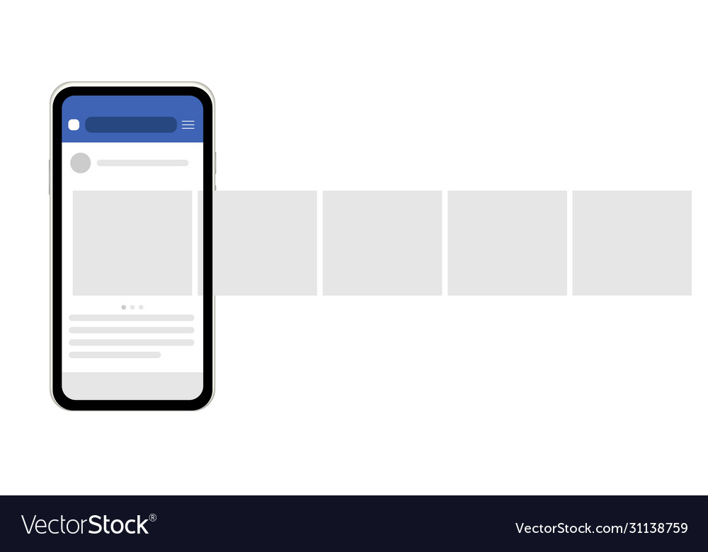 Mock up social network interface carousel vector image Mock up social network interface carousel