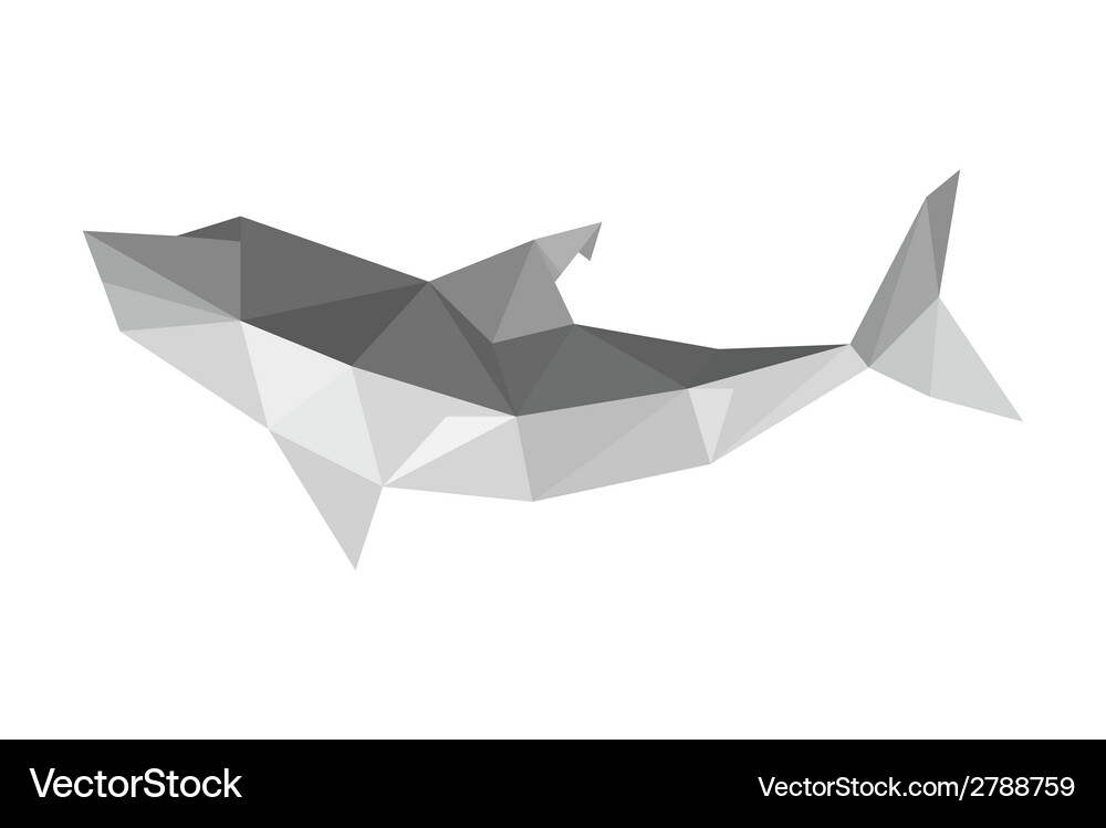 Origami shark isolated on white background Vector Image