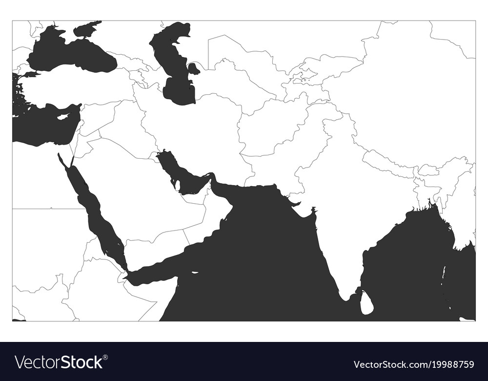 Political map south asia and middle east Vector Image