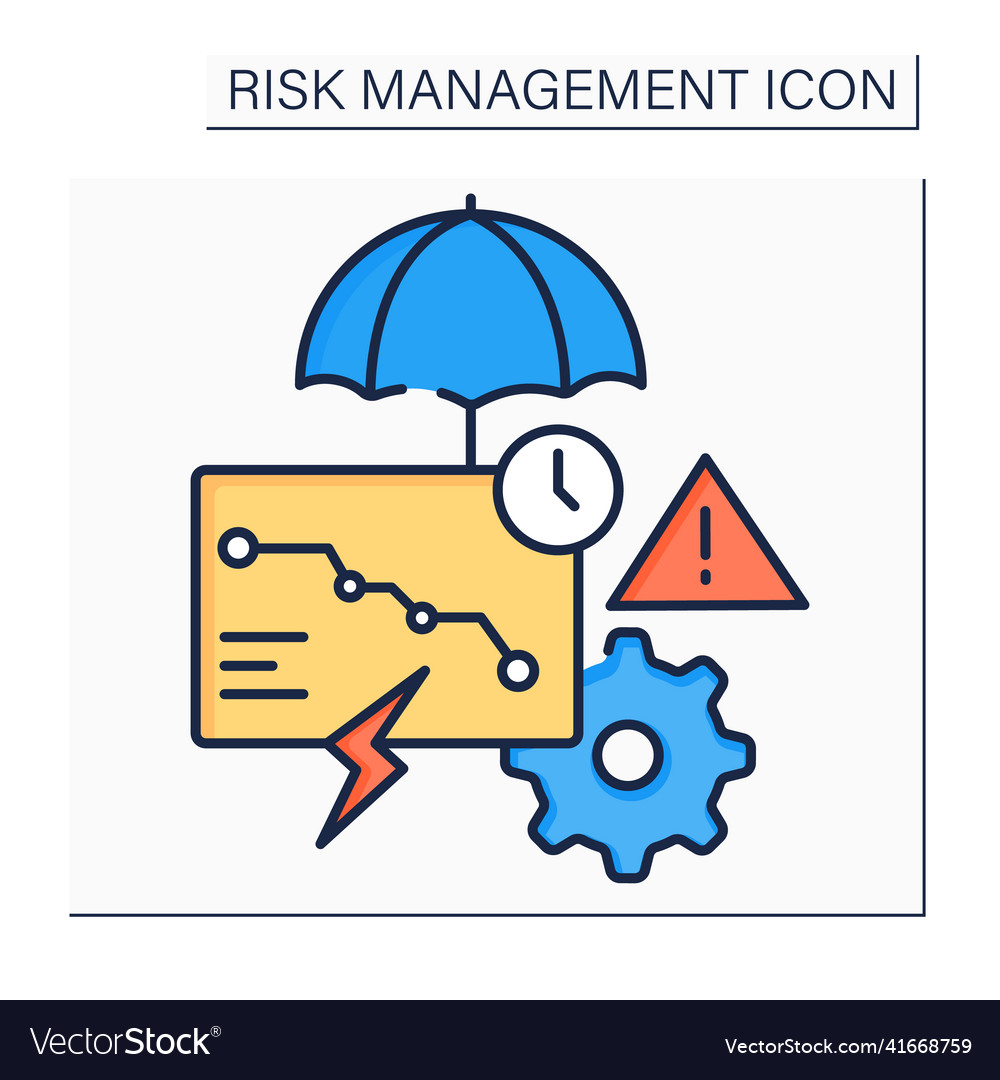 Risks consequences color icon Royalty Free Vector Image