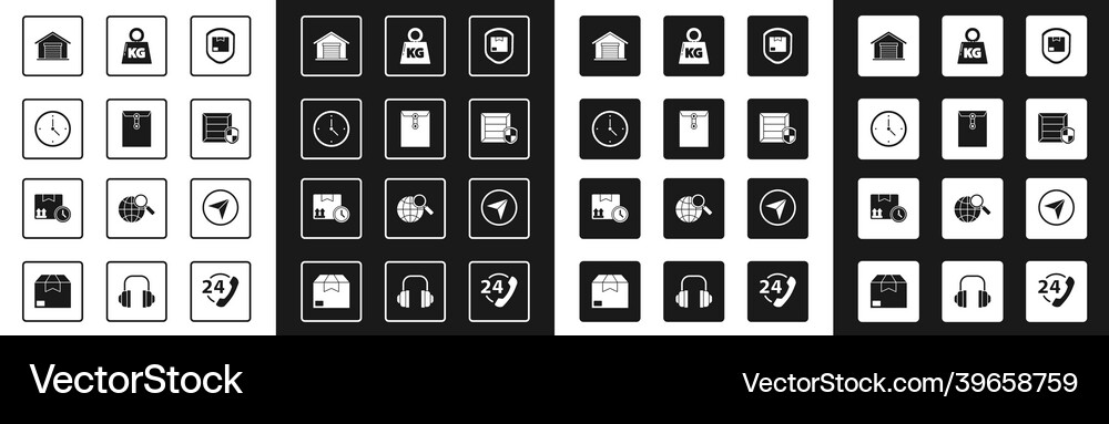 Set delivery pack security with shield envelope Vector Image
