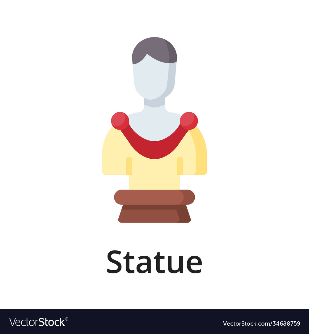 Statue flat single object Vector Image Statue flat single object