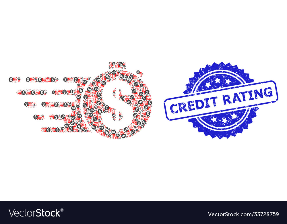 Textured credit rating watermark and recursion vector image Textured credit rating watermark and recursion