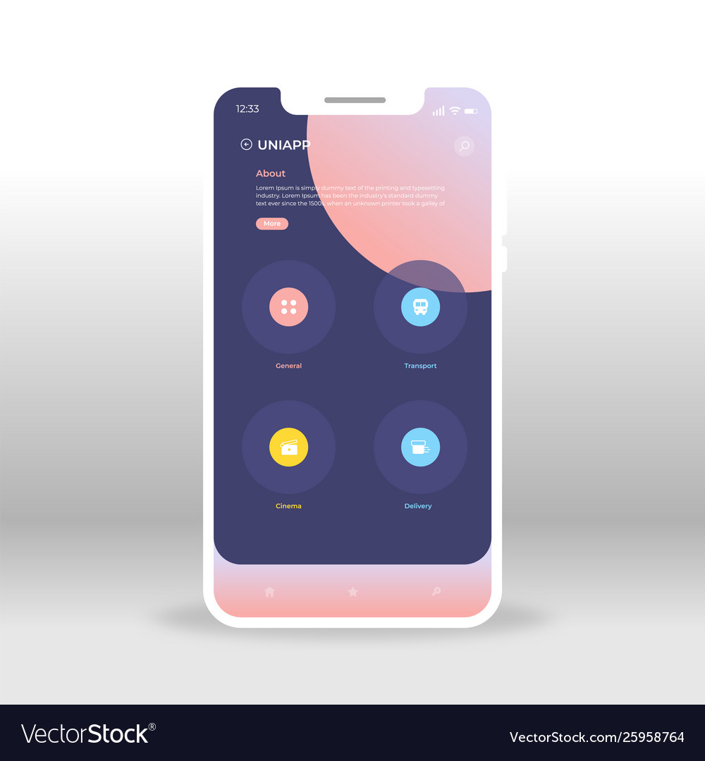Blue and pink universal ui ux gui screen Vector Image