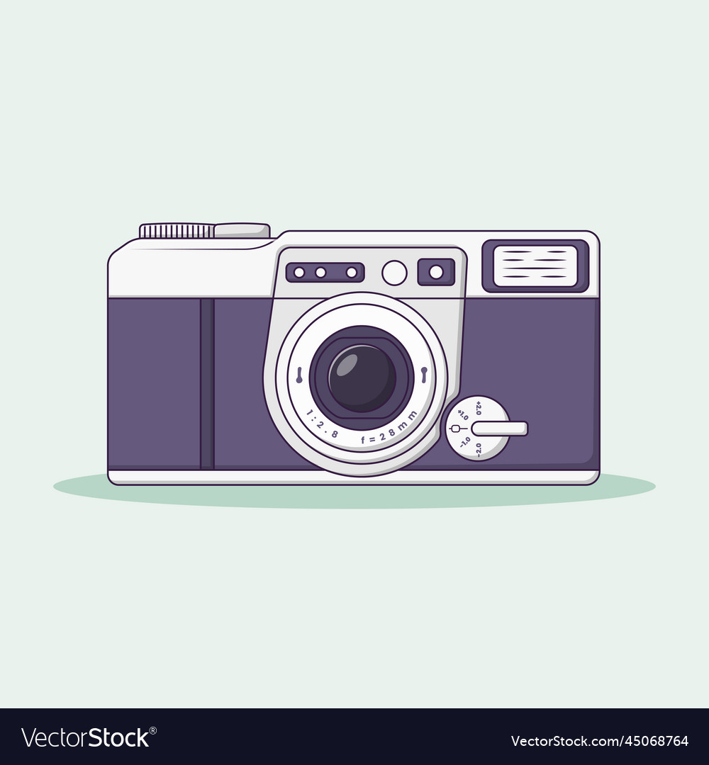 Camera icon with outline for design element clip vector image Camera icon with outline for design element clip
