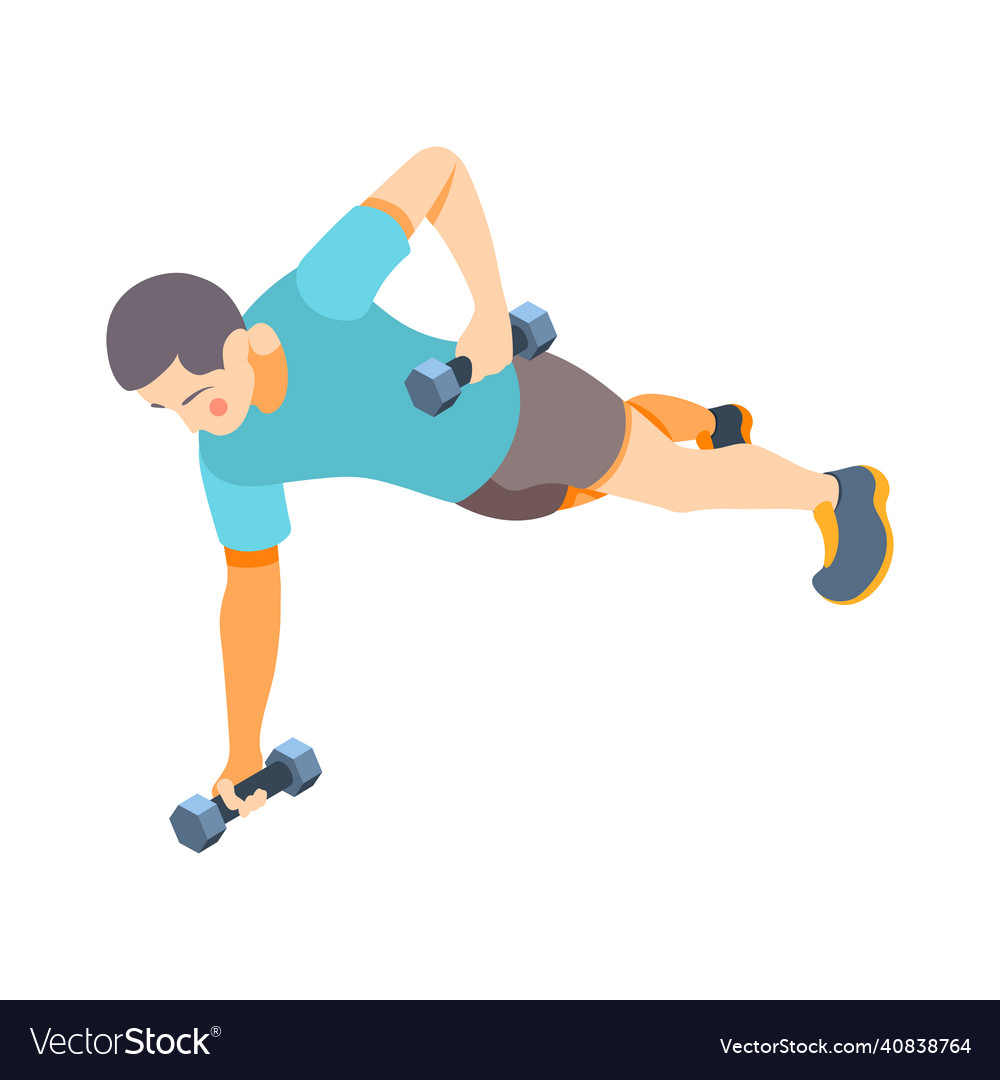Cardio push ups composition Royalty Free Vector Image
