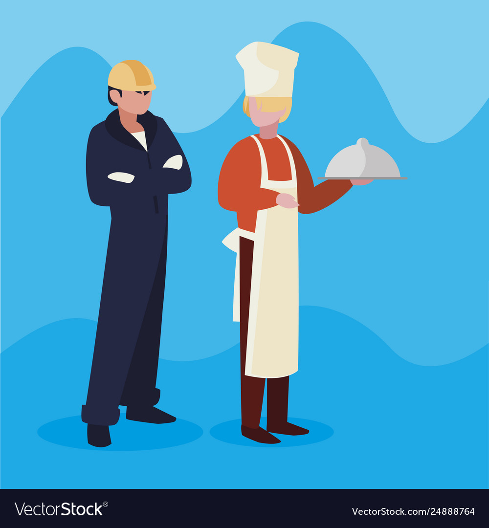 Couple professional workers characters