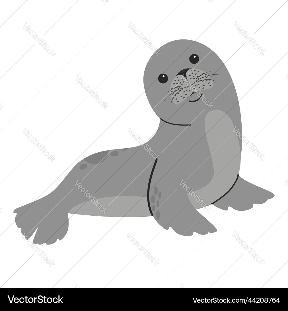 Cute seal animal cartoon Royalty Free Vector Image