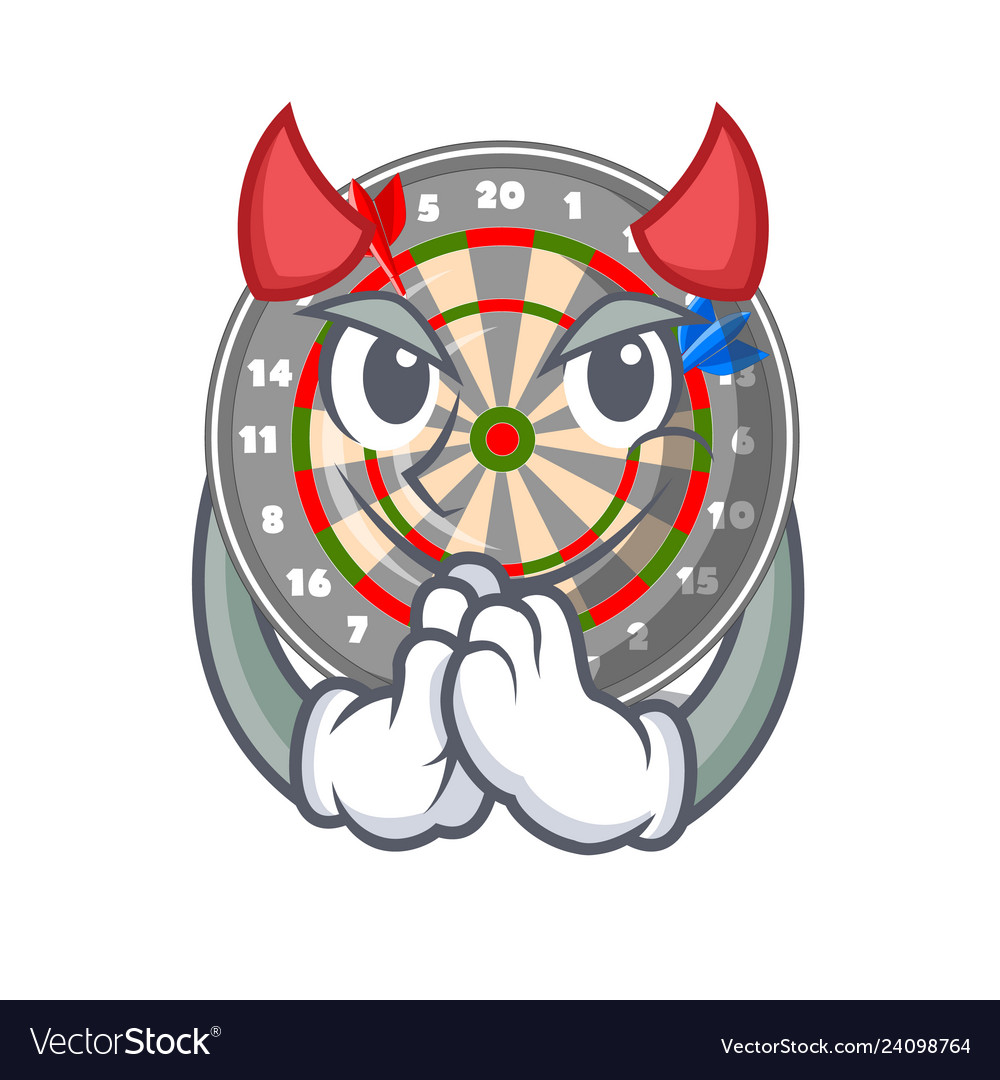 Devil dartcoard isolated with in the character vector image Devil dartcoard isolated with in the character