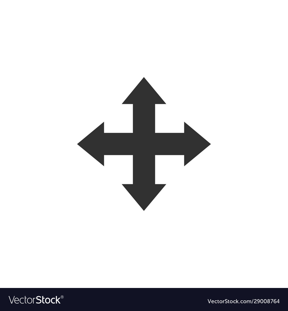 Double arrow icon in four direction web vector image Double arrow icon in four direction web