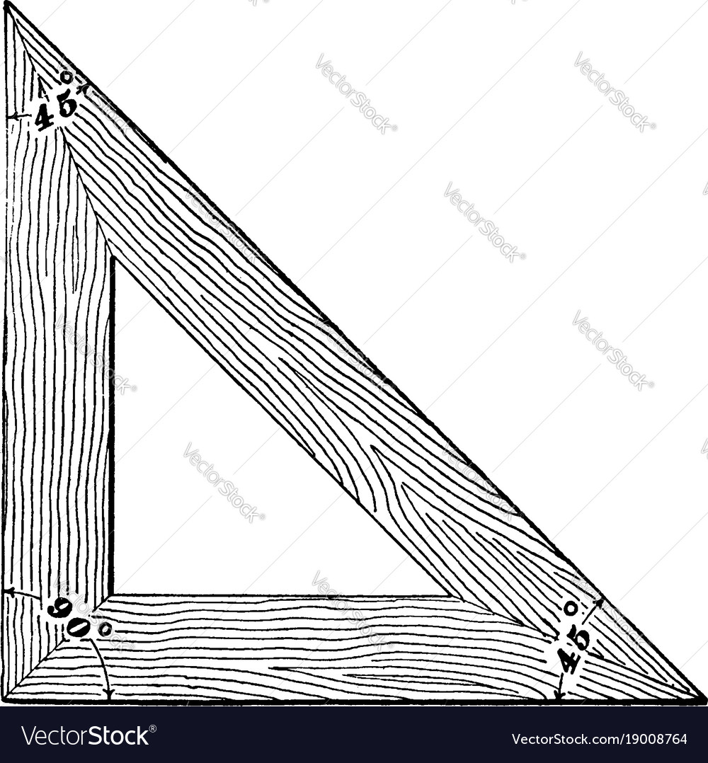 Drawing triangle pencil along the straight edge Vector Image