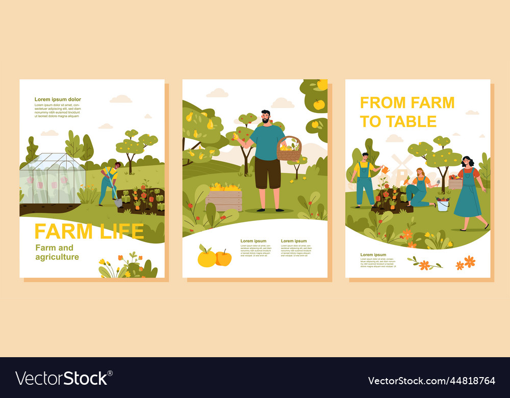 Farm Banner Set Royalty Free Vector Image - Vectorstock