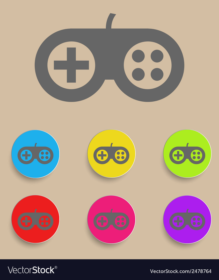 Game controller icon with color variations