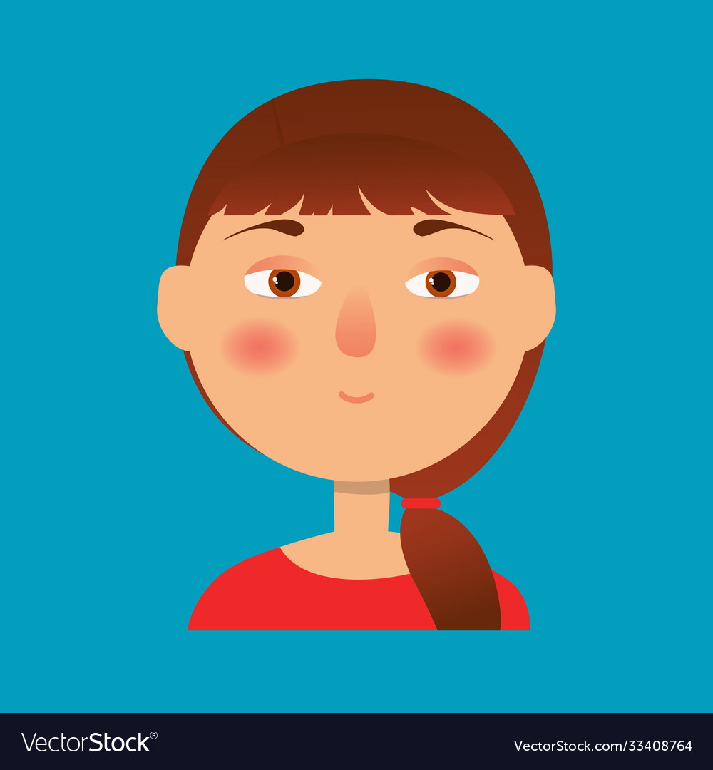 Girl icon woman avatar face cartoon style