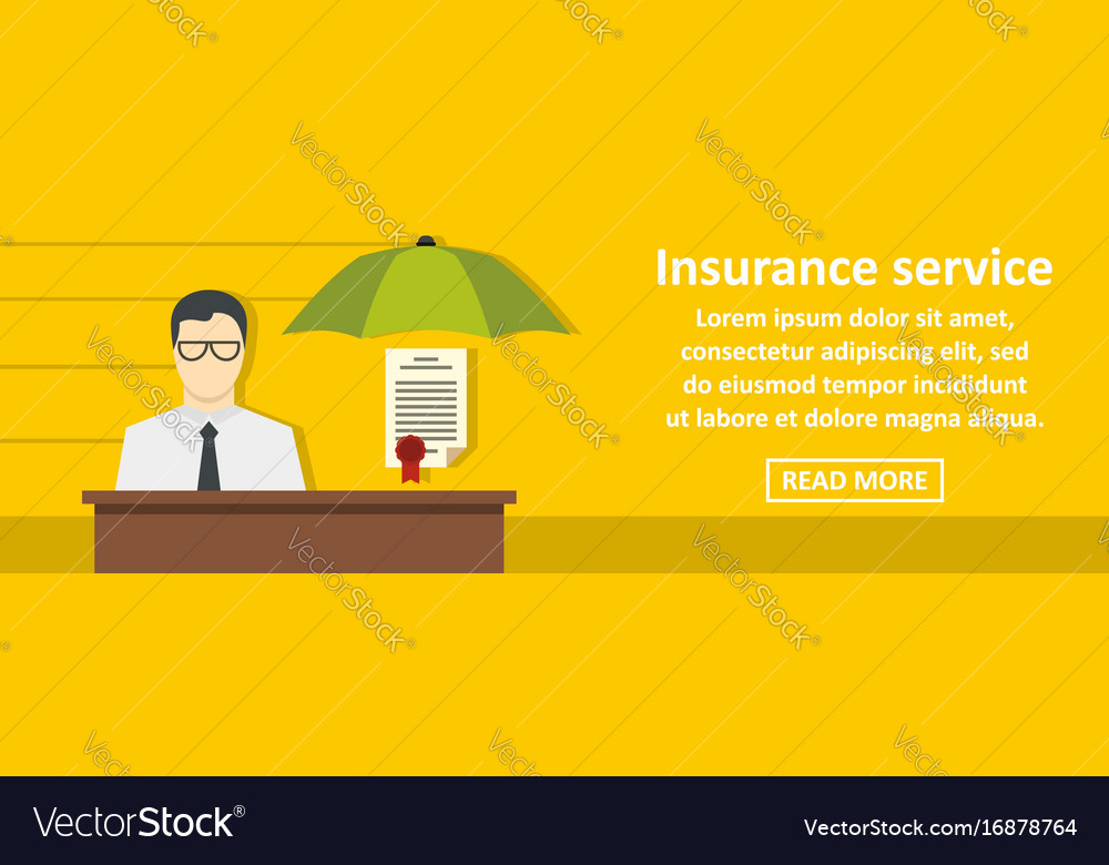 Insurance Service Banner Horizontal Concept Vector Image