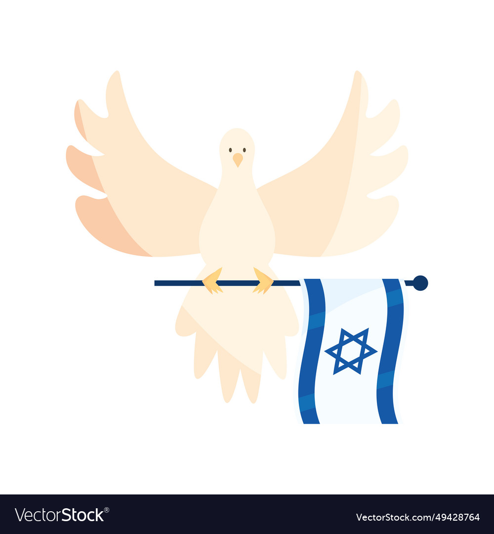 Israel peace dove with flag