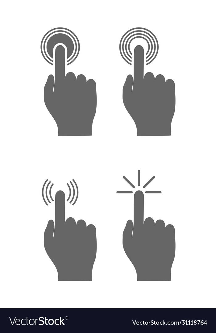 Set icons touch buttons with your finger