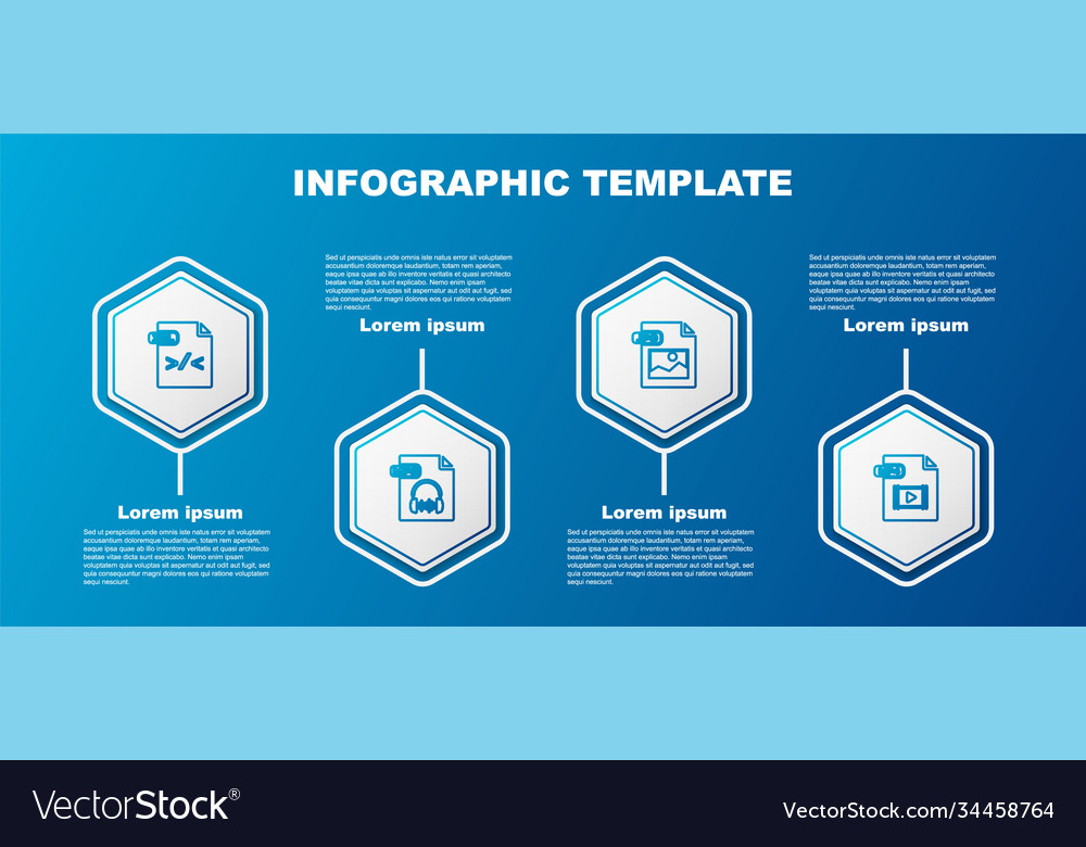Set line xsl file document mp3 jpg and mp4 vector image Set line xsl file document mp3 jpg and mp4