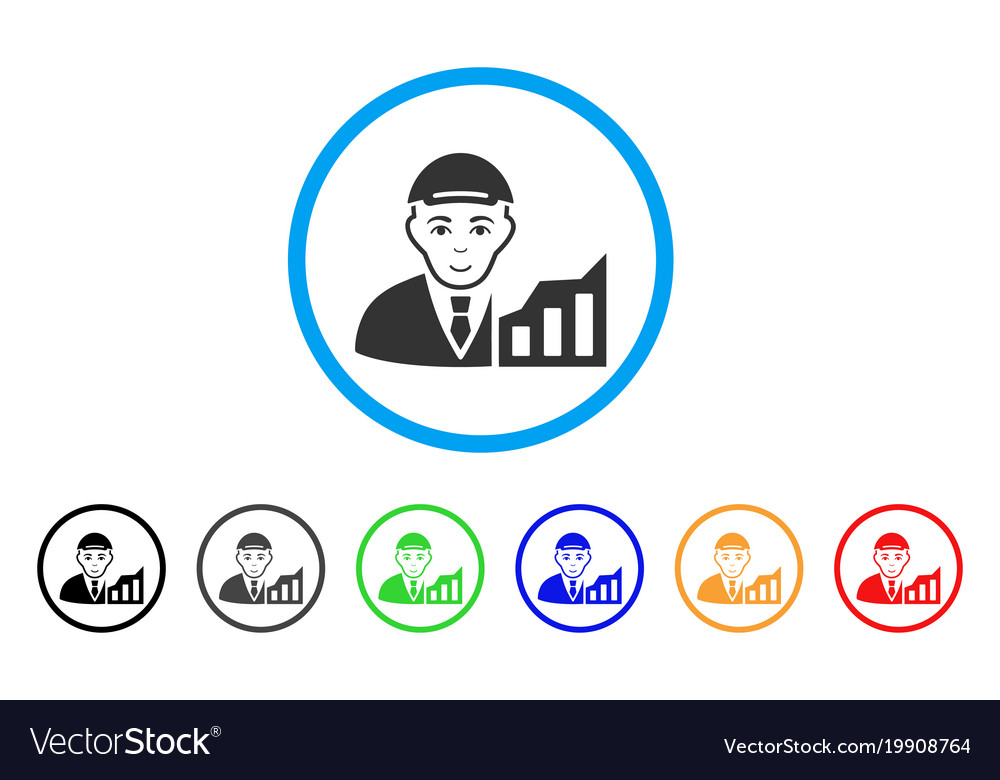 Stock trader rounded icon