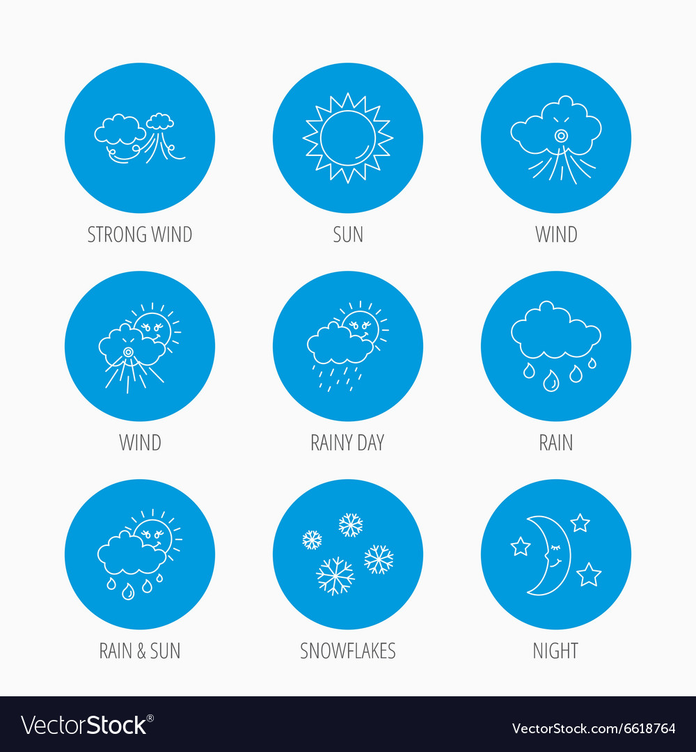 Wetter Sonne und Regen Ikonen Mond Nacht