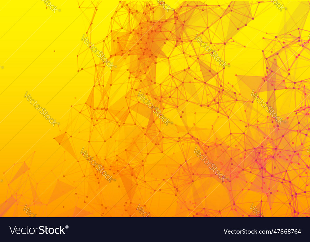 Yellow triangular grid in futuristic technology