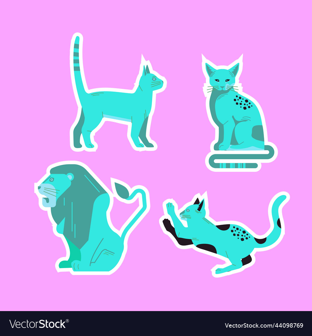 Blue cat sticker pack