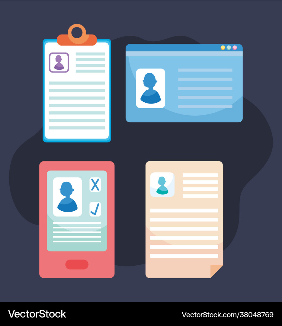 Curriculum vitae documents Royalty Free Vector Image