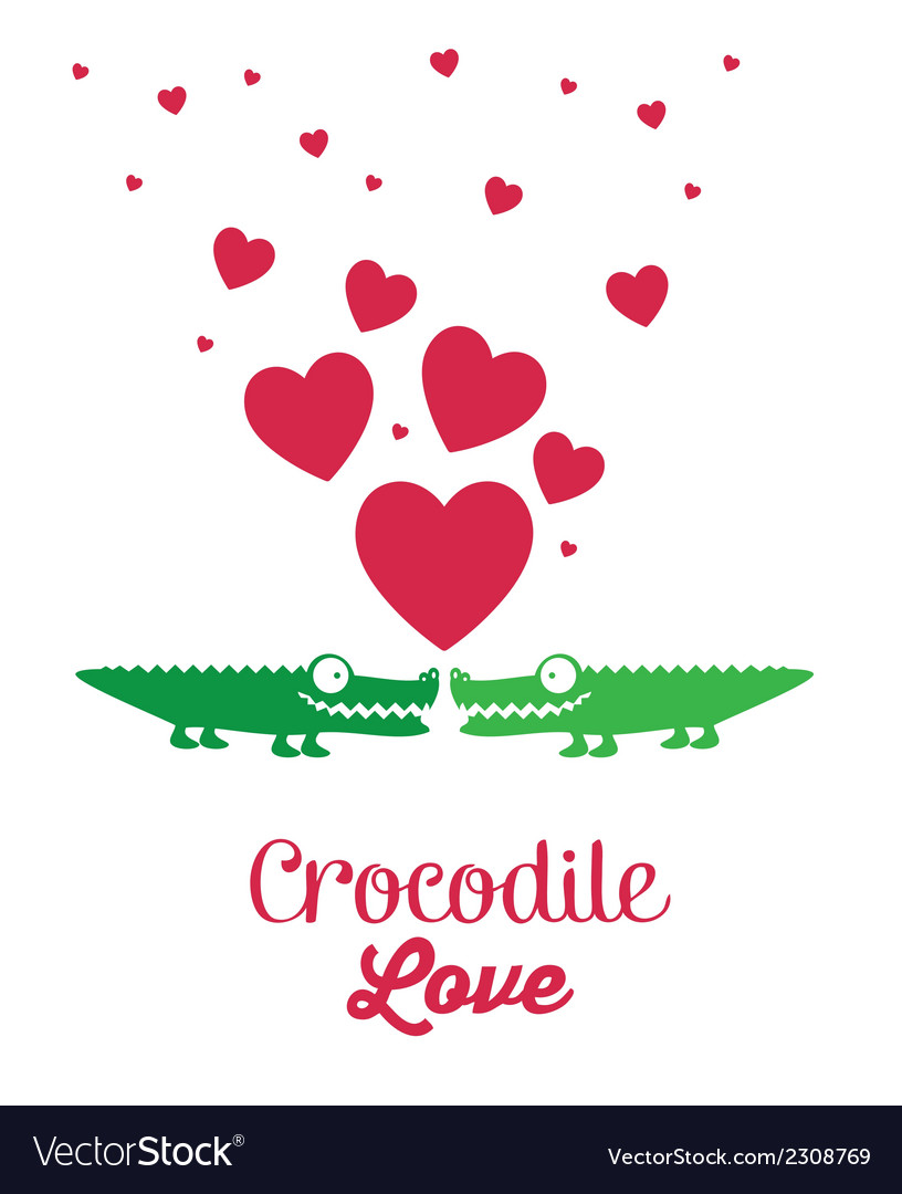 Cute animals crocodile love