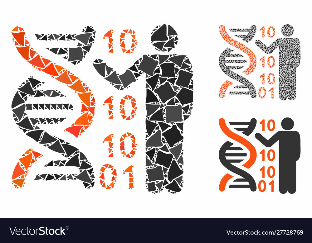 Dna code report composition icon irregular vector image Dna code report composition icon irregular