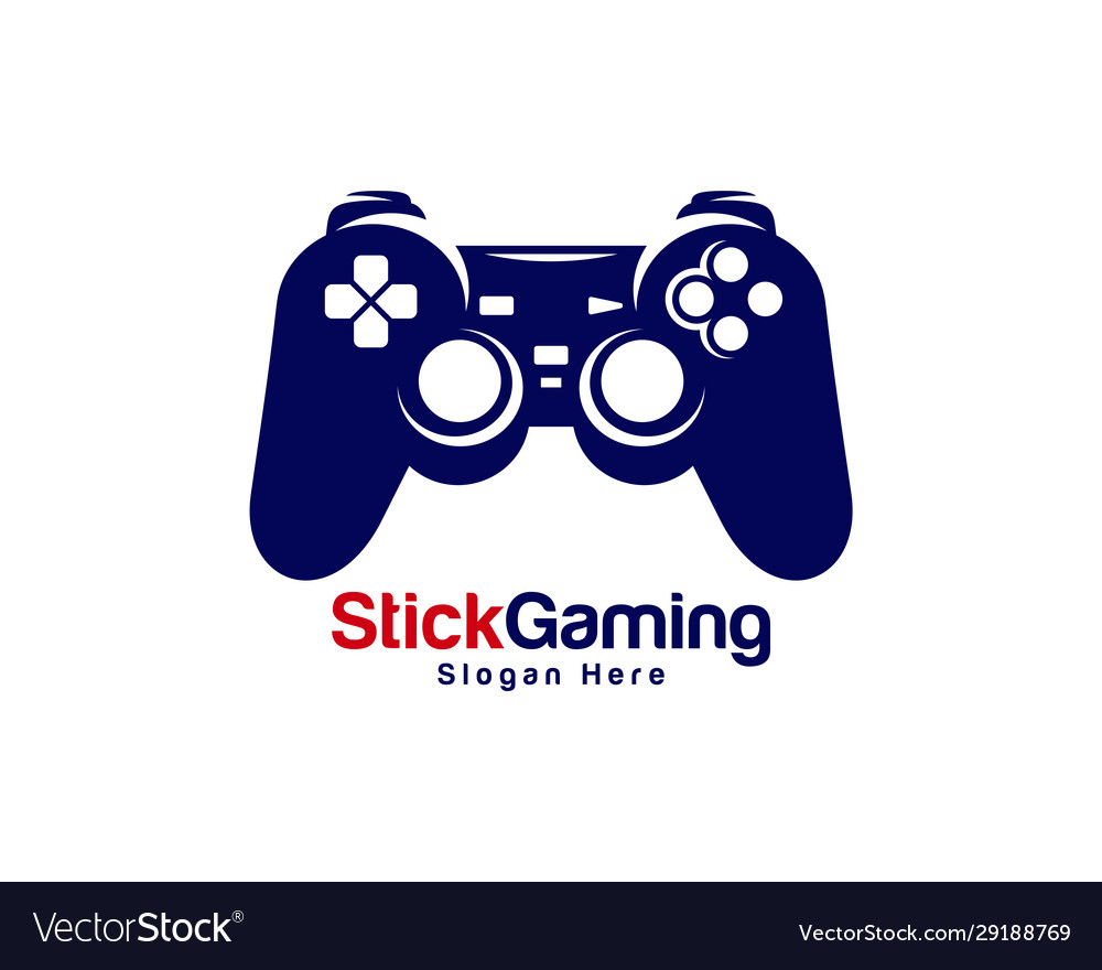 Game logo template joystick design icon stylized Vector Image