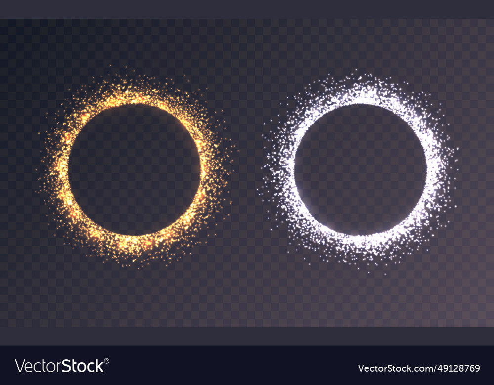 Glitter circle set magic light effect template Vector Image Glitter circle set magic light effect template