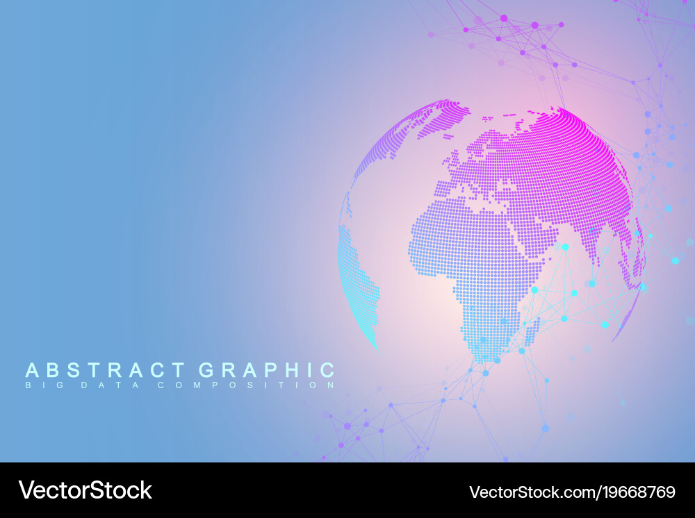 Global network connection and big data Royalty Free Vector