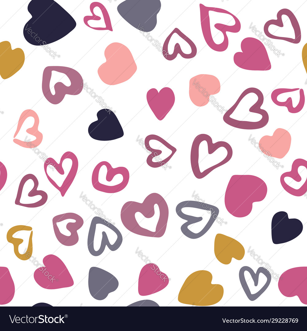 Hearts seamless pattern valentines day backdrop Vector Image