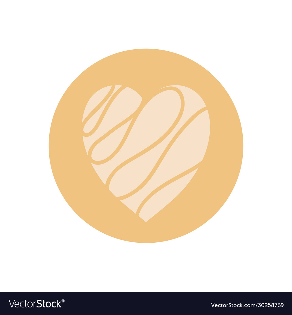 Isolated heart with lines flat block style icon