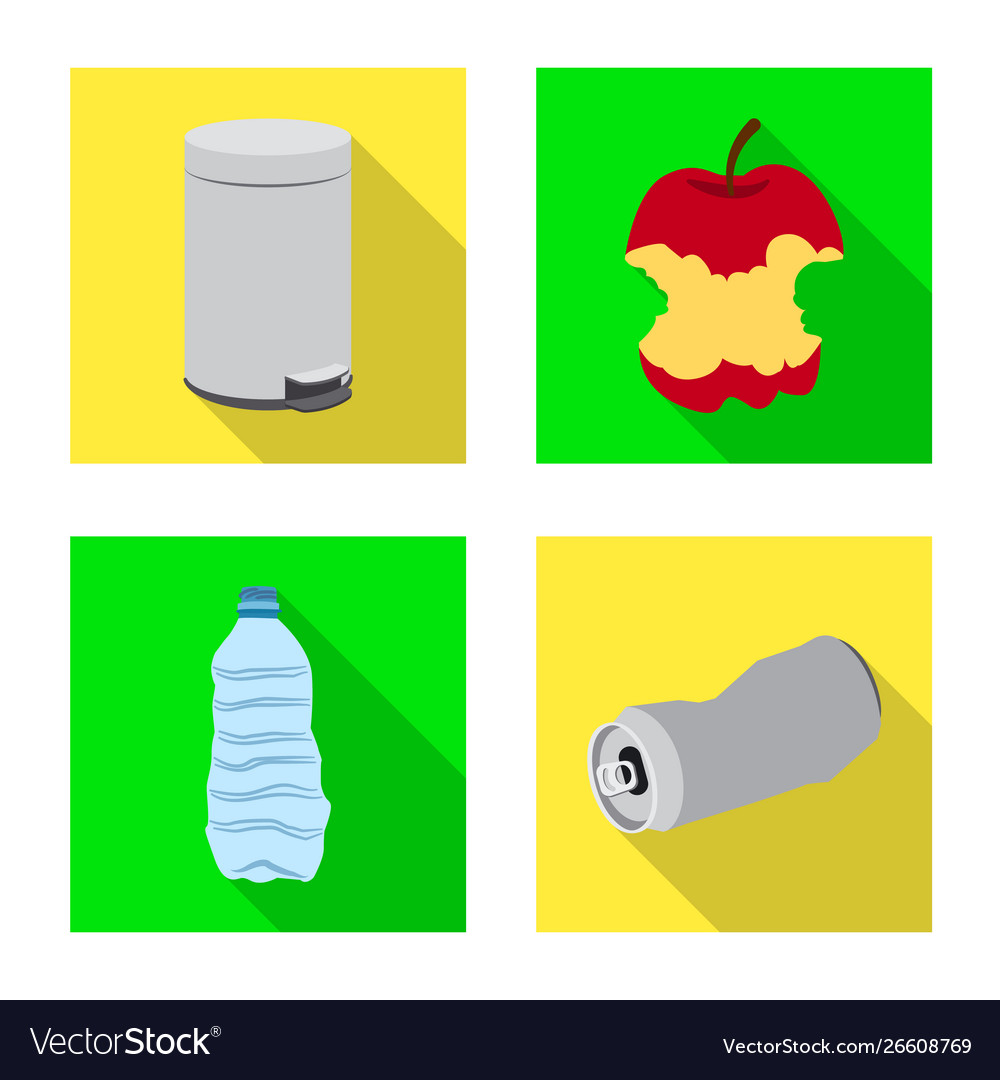 Isolated object refuse and junk icon set Vector Image