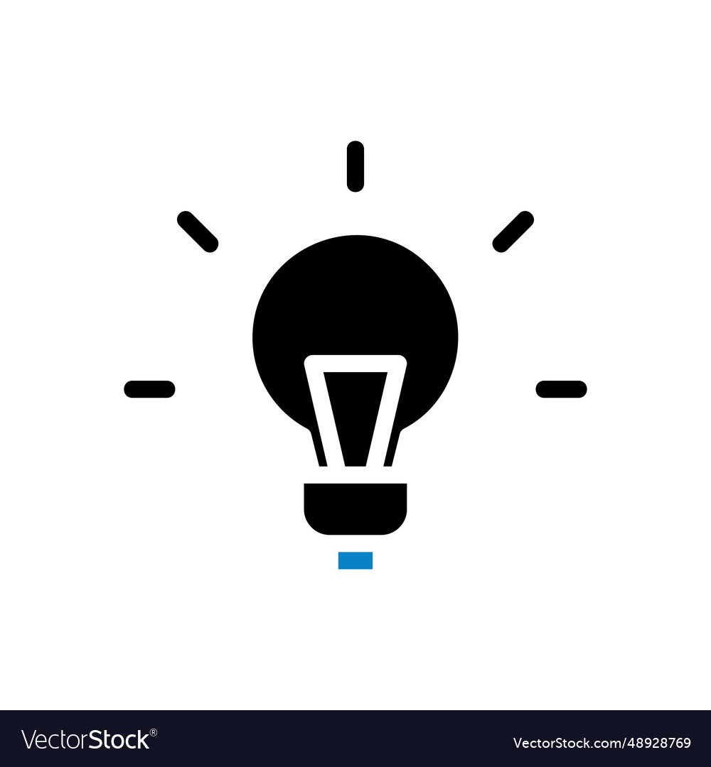 Lamp idea icon solid blue black business symbol