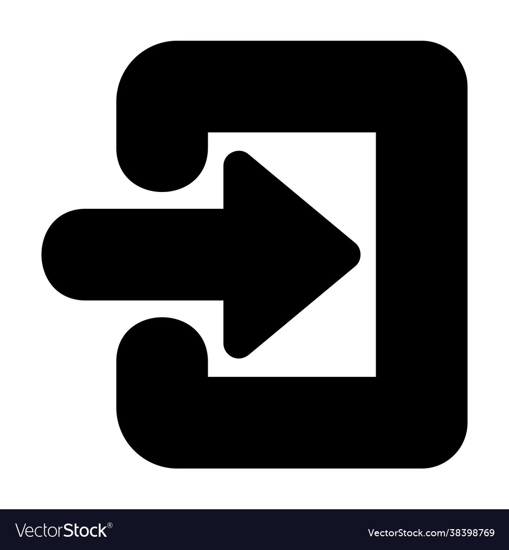 Log in icon solid style for any projects vector image Log in icon solid style for any projects