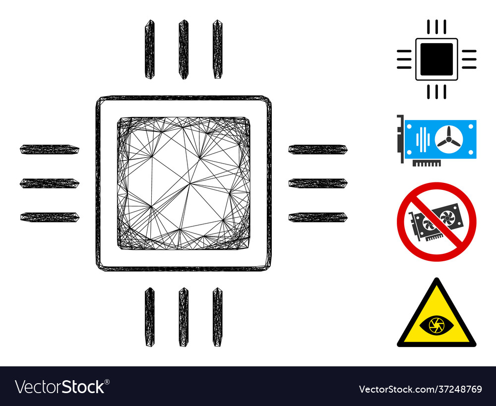 Net processor mesh vector image Net processor mesh
