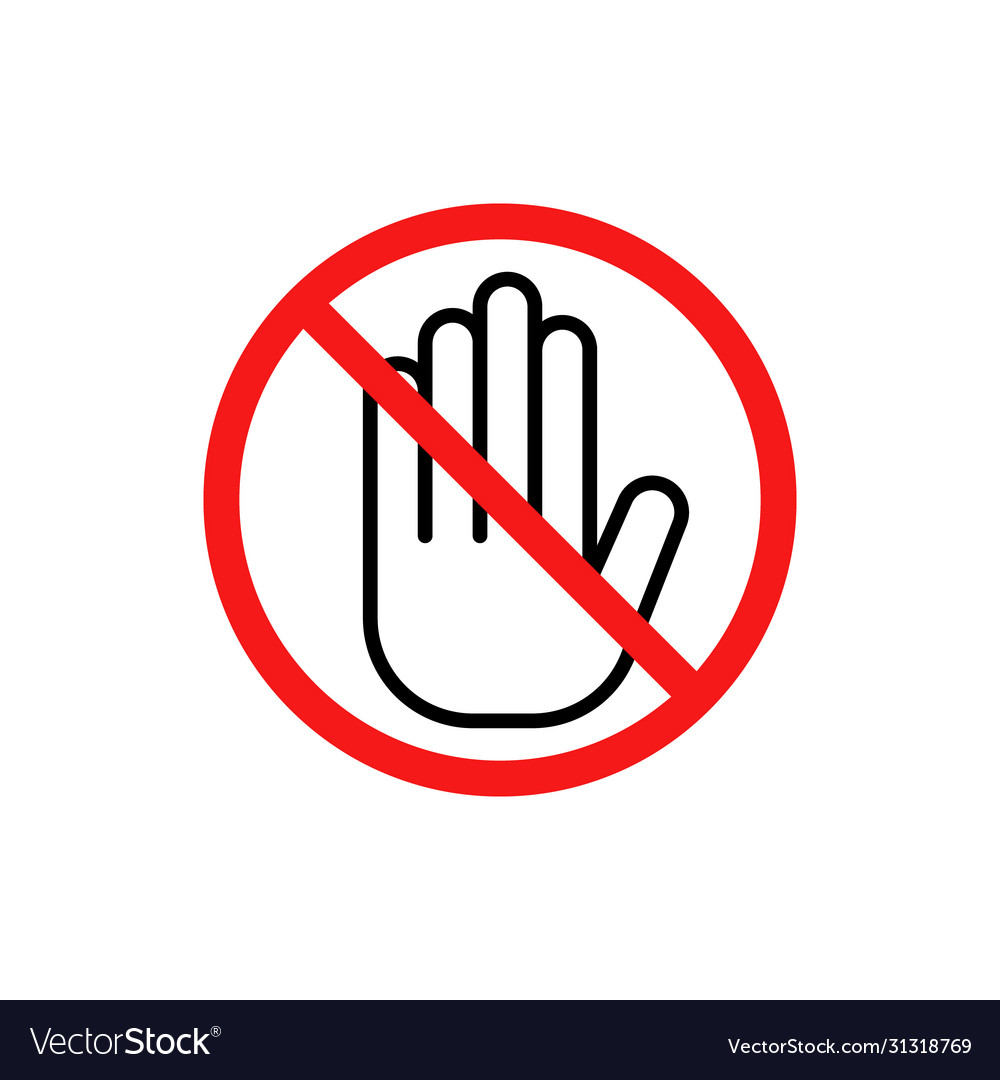 No touch icon on withe Royalty Free Vector Image