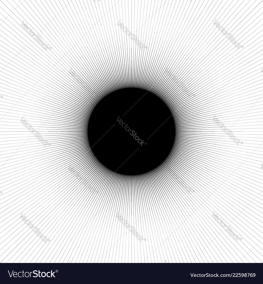 Radial radiating lines abstract element circular vector image Radial radiating lines abstract element circular